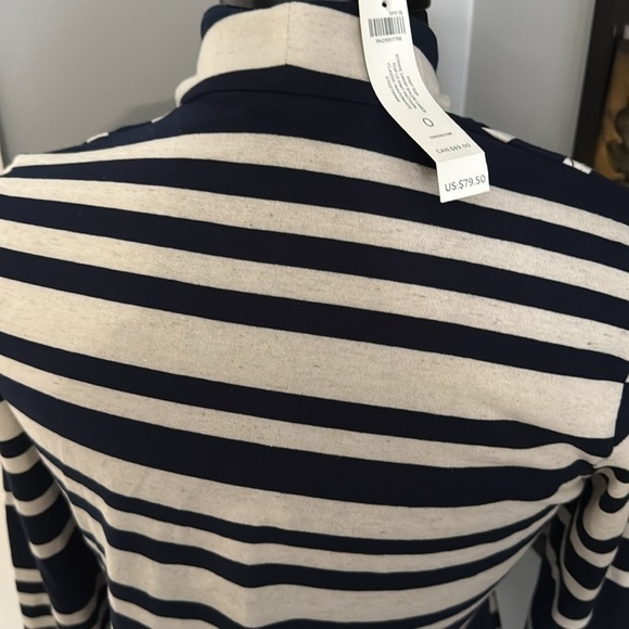 Chico’s NWT Woman’s Everyday Tie Drop Shoulder Striped Cardigan - Picture 8 of 13